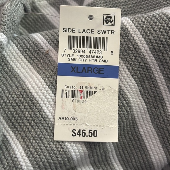 Women s Sweater Knitted
Pullover Striped XL Gray and White Striped - Picture 3 of 3